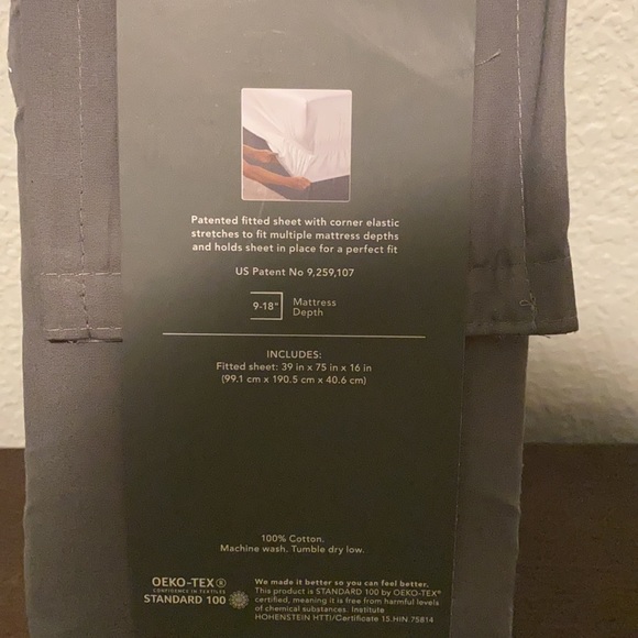 Brand new twin fitted sheet - Gray - Picture 2 of 2